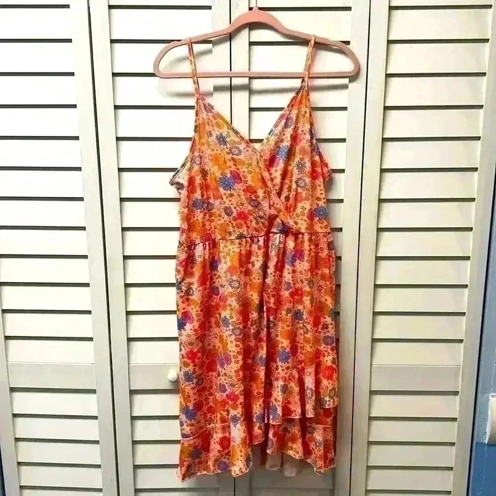 Floral Spaghetti Strap Dress Size XL